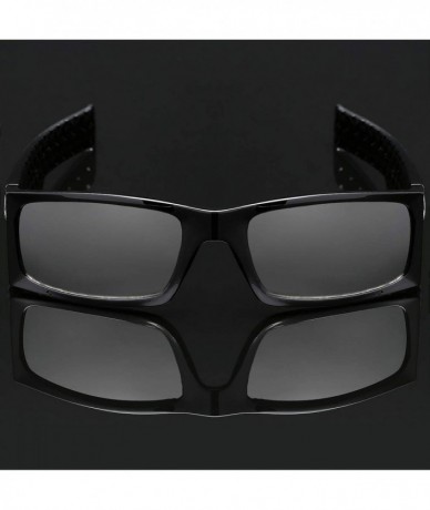 Rectangular Men Original Gangsta Shades Black Rectangle Frame Dark Mirrored Lens Hater Blockers Sunglasses - CD12NA1VVG6 $19.25