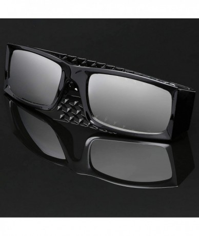 Rectangular Men Original Gangsta Shades Black Rectangle Frame Dark Mirrored Lens Hater Blockers Sunglasses - CD12NA1VVG6 $19.25