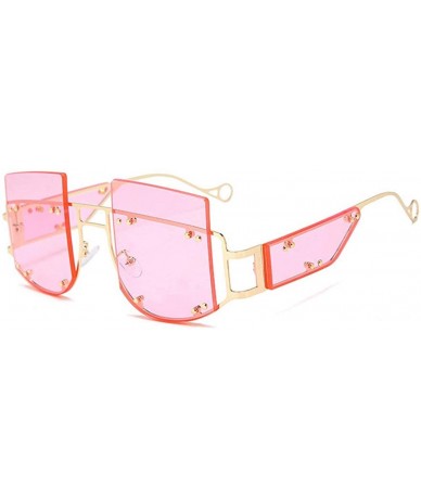 Square 2019 new fashion square big box personality street shooting trend unisex sunglasses - Pink - CS18ZGEM7X8 $27.33