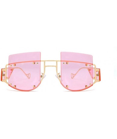 Square 2019 new fashion square big box personality street shooting trend unisex sunglasses - Pink - CS18ZGEM7X8 $27.33