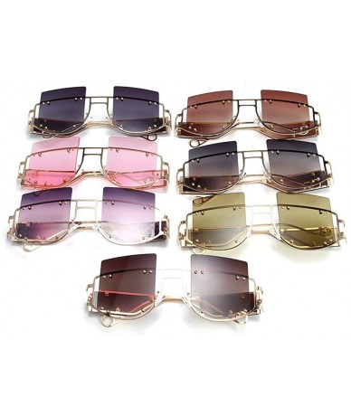 Square 2019 new fashion square big box personality street shooting trend unisex sunglasses - Pink - CS18ZGEM7X8 $27.33