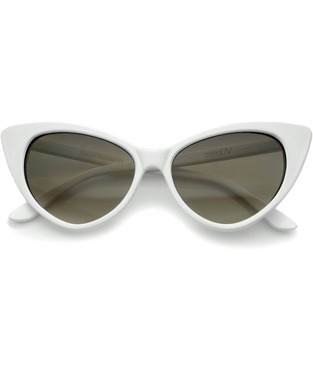 Oversized Women's Retro Oversized High Point Cat Eye Sunglasses 54mm - White / Smoke Gradient - CV12N7B2VAW $19.80