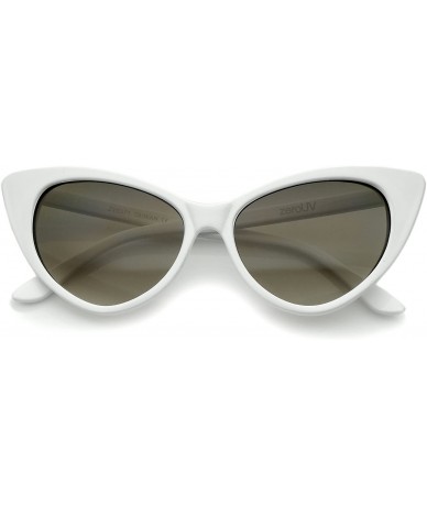 Oversized Women's Retro Oversized High Point Cat Eye Sunglasses 54mm - White / Smoke Gradient - CV12N7B2VAW $19.80