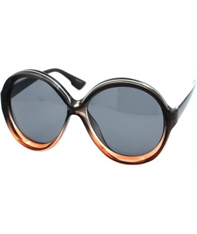 Round Vintage Round Sunglasses Womens Oversized Fashion Beveled Frame UV 400 - Grey Peach (Black) - CM193XN256I $21.37