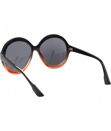 Round Vintage Round Sunglasses Womens Oversized Fashion Beveled Frame UV 400 - Grey Peach (Black) - CM193XN256I $21.37