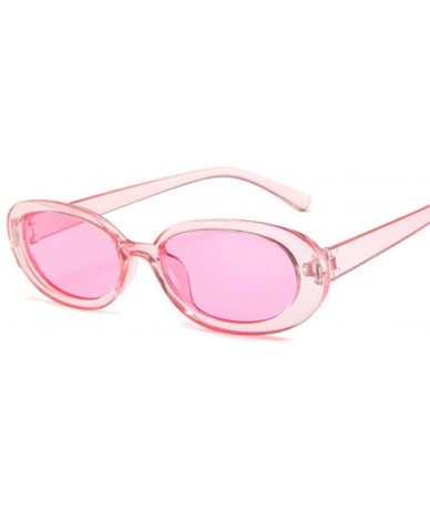 Oval Style Oval Sunglasses Women Vintage Retro Round Frame White Mens Sun Cows Color - Pink - C718XQYD3ER $18.39