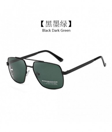 Round Polarized Sunglasses Photochromic Anti UV Glasses - Black Dark Green - C8190RT548N $16.20