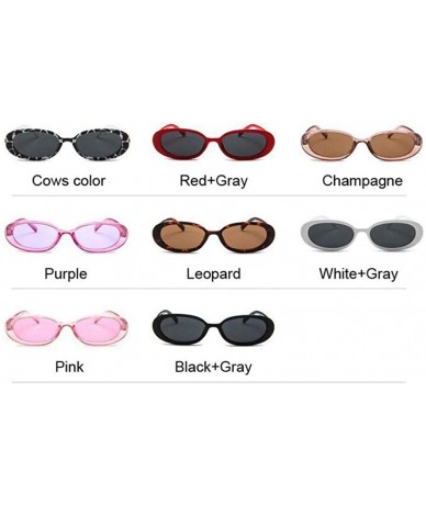 Oval Style Oval Sunglasses Women Vintage Retro Round Frame White Mens Sun Cows Color - Pink - C718XQYD3ER $18.39