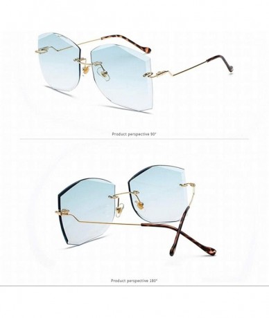 Sport New Frameless Personality Trend Sunglasses New Fashion Sunglasses Women Fashion Curved Feet Sunglasses - CG18SYEEKCS $4...