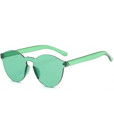 Rimless Summer Women Rimless Sunglasses Transparent Shades Sun Glasses Female Cool Candy Color UV400 Eyewear - Green - CY18T0...