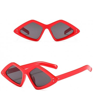 Sport Vintage Sunglasses For Women Retro Irregular Pc Material Frame Glasses Outdoor Eyewear Premium Eyeglasses - Red - CE18R...