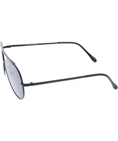 Rimless Classic Brow Bar Semi-Rimless Lens Aviator Sunglasses 57mm - Black / Smoke - CZ12O2YOIDC $20.16