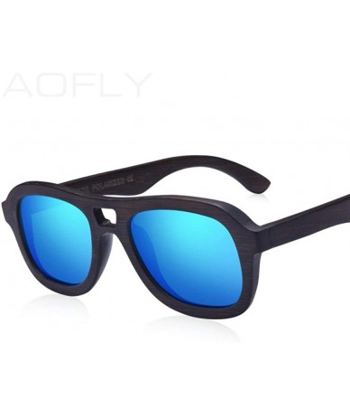 Aviator Polarized Wooden Sunglasses Men Women Handmade Bamboo C02Blue - C03green - CY18Y6TGQG6 $50.05