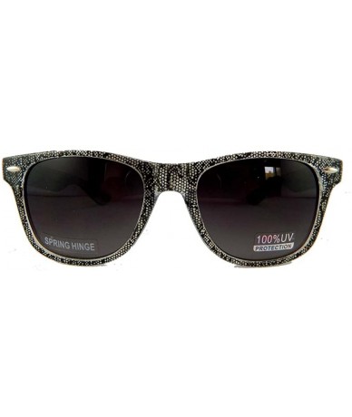 Wayfarer New Promotional Wayfarer Retro Sunglasses With Spring Temple - Black Lace - Clear - CQ11F4PH4E3 $20.51