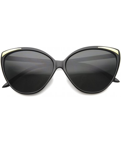 Cat Eye Women's Oversize Metal Accent Bold Cat Eye Sunglasses 61mm - Black-gold / Smoke - CF128VZ8YFZ $19.75