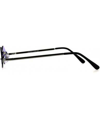 Rimless Womens Hippie Pimp Diamond Shape Rimless Metal Rim Sunglasses - Purple - C618D4HOXU7 $23.69