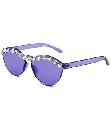 Oversized Diamond Sunglasses Rhinestone Eyeglasses Transparent - 10 - CT198GK7E4L $43.06