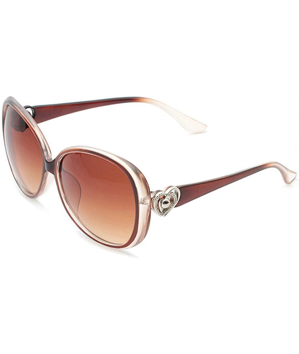 Sport Classic Retro Sunglasses for women metal Resin UV400 Sunglasses - Transparent Brown - CF18SZU5HST $28.42