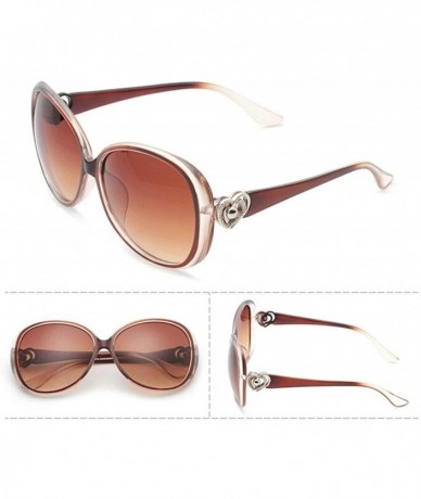 Sport Classic Retro Sunglasses for women metal Resin UV400 Sunglasses - Transparent Brown - CF18SZU5HST $28.42