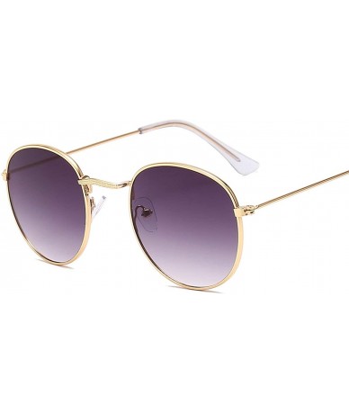 Square Round Retro Sunglasses Women Luxury Glasses Women/Men Small Mirror Oculos De Sol Gafas UV400 - Goldpurple - CP199CIQG9...