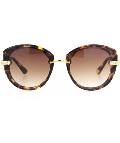 Butterfly Womens Rhinestone Jewel Trim Designer Butterfly Sunglasses - Tortoise Brown - CE18NWSLZ65 $23.23