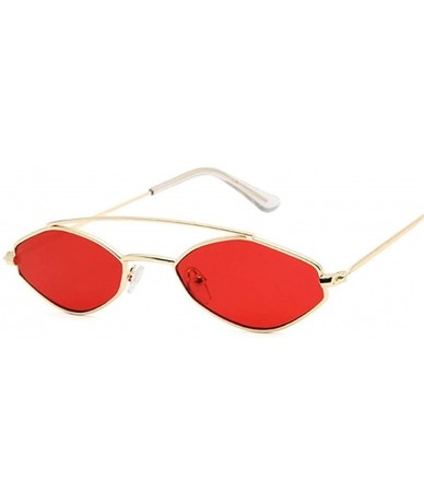 Cat Eye Women Cat Eye Sunglasses Cute Sexy Summer Retro Small Frame Black Red Cateye Sun Glasses - Goldred - CS198XTN6UN $20.77