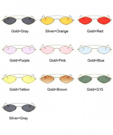 Cat Eye Women Cat Eye Sunglasses Cute Sexy Summer Retro Small Frame Black Red Cateye Sun Glasses - Goldred - CS198XTN6UN $20.77