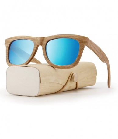 Sport Polarized Sunglasses for Men and Women - Handmade Wood Glasses/Real Wooden Sunglasses - Blue - CD18U0ZWH02 $28.93