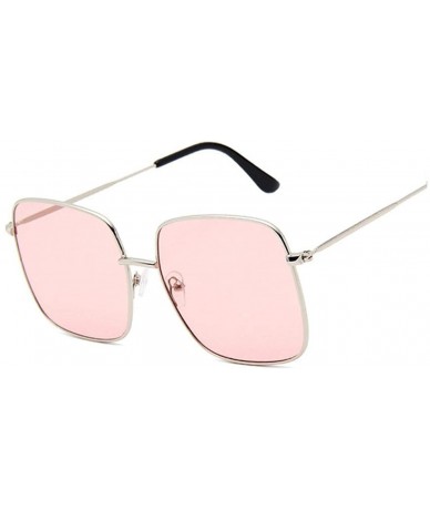 Square Retro Big Square Sunglasses Women Brand Designer Pink Sun Glasses Ladies Alloy Quality Female Oculus De Sol - CA197Y75...