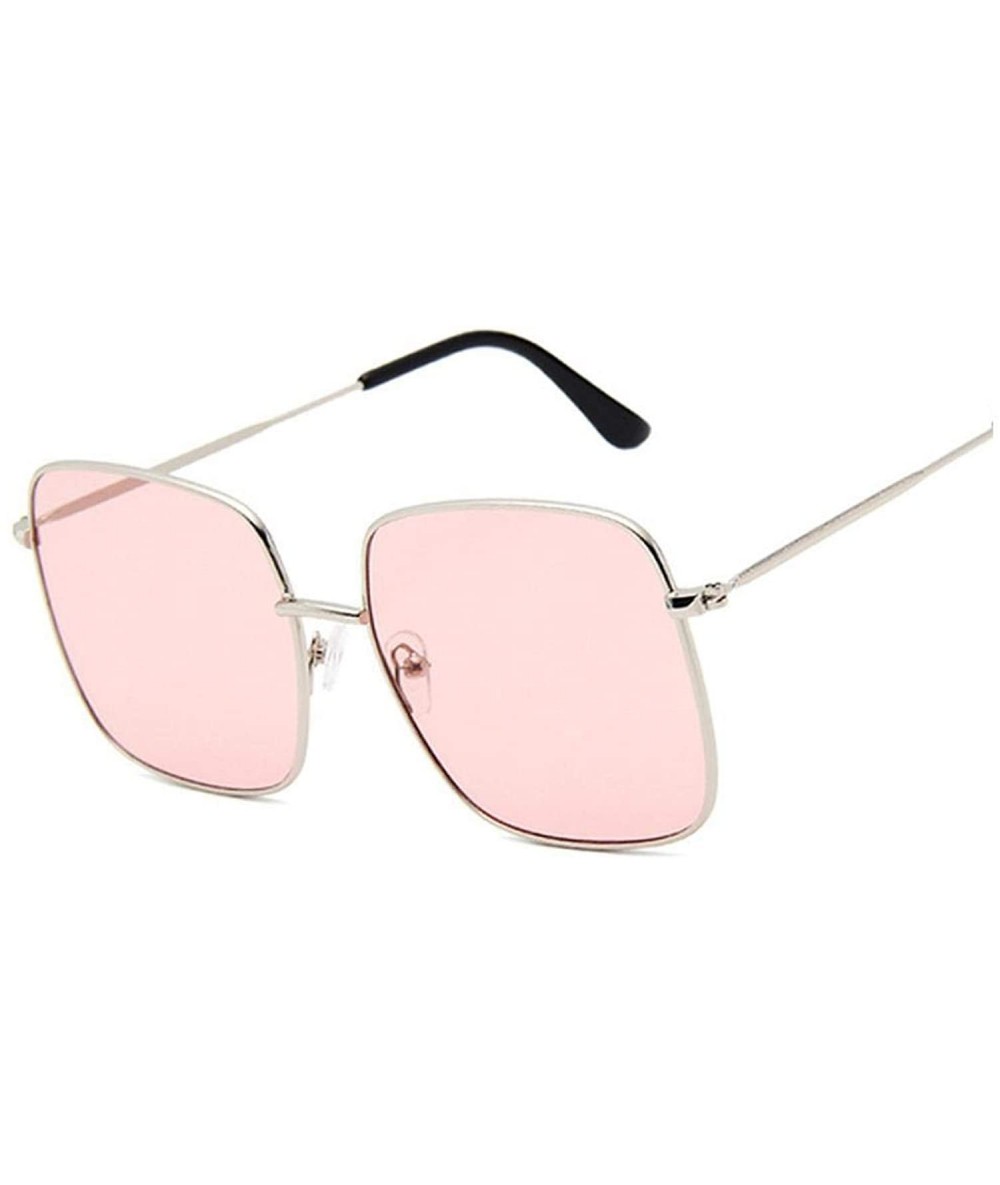 Square Retro Big Square Sunglasses Women Brand Designer Pink Sun Glasses Ladies Alloy Quality Female Oculus De Sol - CA197Y75...