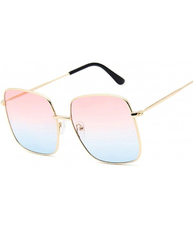 Square Retro Big Square Sunglasses Women Brand Designer Pink Sun Glasses Ladies Alloy Quality Female Oculus De Sol - CA197Y75...