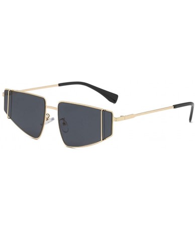 Oversized Vintage Aviator Square Sunglasses for Men Women Gold Frame Retro Brand Designer Classic Sunglasses - Black - CC18TR...