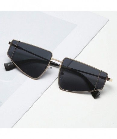 Oversized Vintage Aviator Square Sunglasses for Men Women Gold Frame Retro Brand Designer Classic Sunglasses - Black - CC18TR...