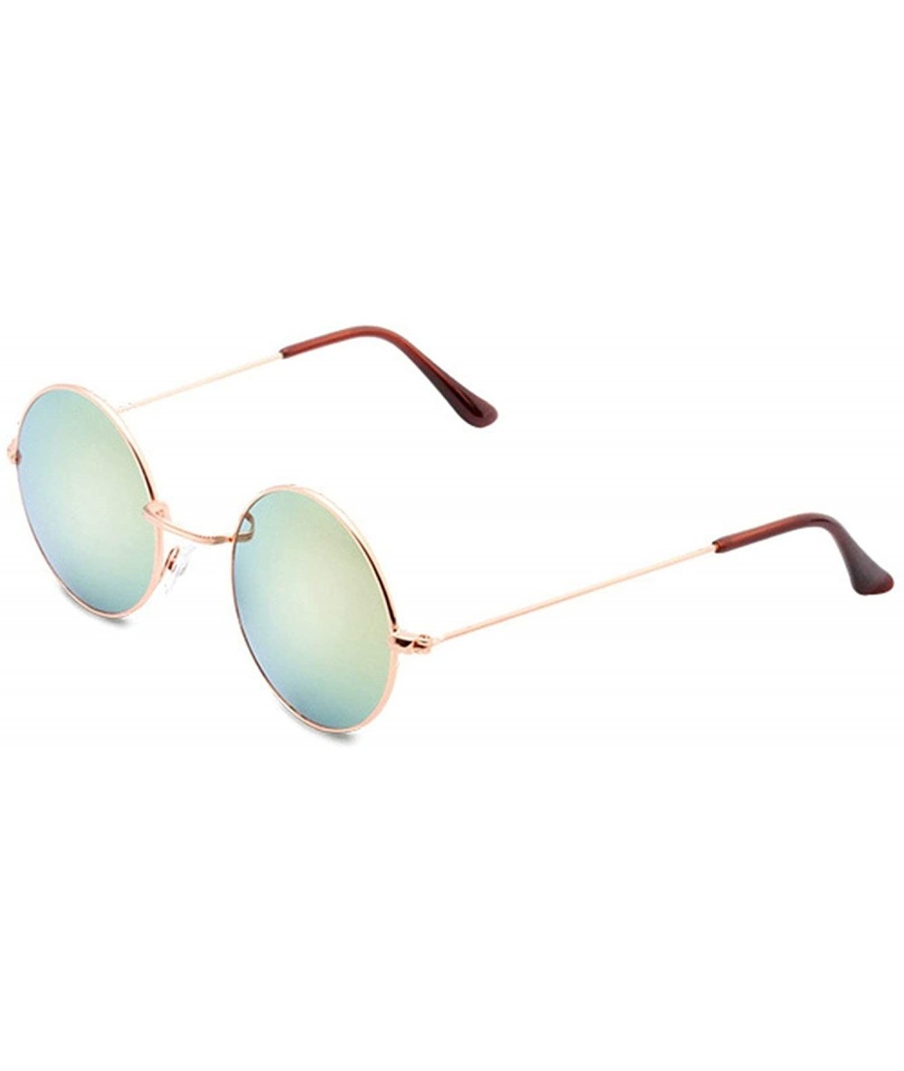 Oversized Vintage style Round Sunglasses for Women Plastic Resin UV 400 Protection Sunglasses - Gold Pink - C518SZUGXCW $28.04