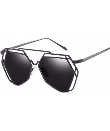 Aviator Metal Polygonal Sunglasses Street Shots for Men and Women's Universal Sunglasses - D - C418Q7C8YEC $50.79