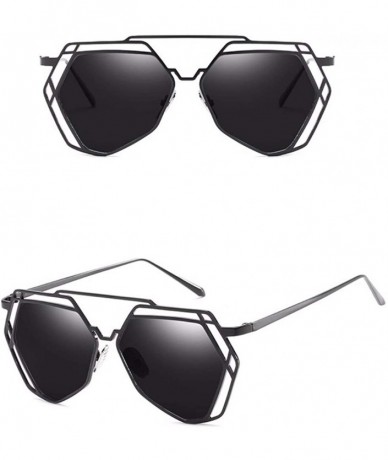 Aviator Metal Polygonal Sunglasses Street Shots for Men and Women's Universal Sunglasses - D - C418Q7C8YEC $50.79