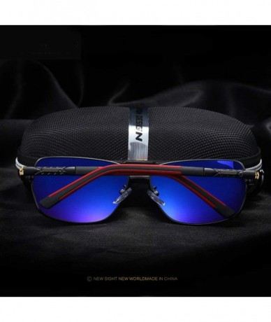 Square polarized sunglasses for men driving fishing golf with 100 uva & uvb protection - Gun - C118I7G4DOG $32.88