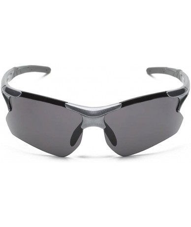 Sport Running Cycling Triathlon Fashion Sports Wrap Sunglasses UNBREAKBLE TR90 Frame - Gunmetal&smoke - C011YG9JSCJ $24.14