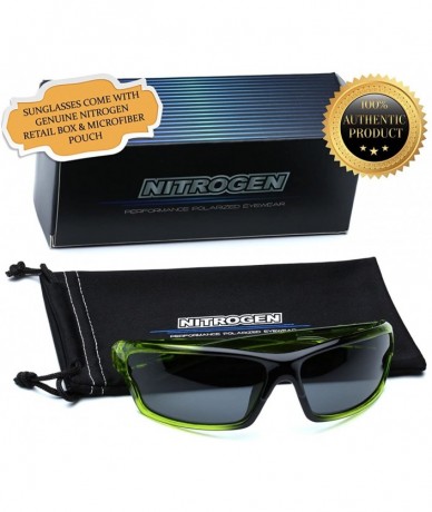 Sport Polarized Wrap Around Sport Sunglasses - Crystal Green - Smoke - CW11OXJA8EN $22.97