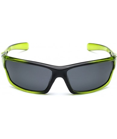 Sport Polarized Wrap Around Sport Sunglasses - Crystal Green - Smoke - CW11OXJA8EN $22.97