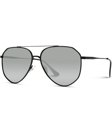 Aviator Polarized Premium Designer Inspired Medium Metal Frame Aviator Sunglasses - Modern Design - C2186HYA69O $34.55