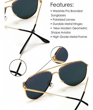 Aviator Polarized Premium Designer Inspired Medium Metal Frame Aviator Sunglasses - Modern Design - C2186HYA69O $34.55