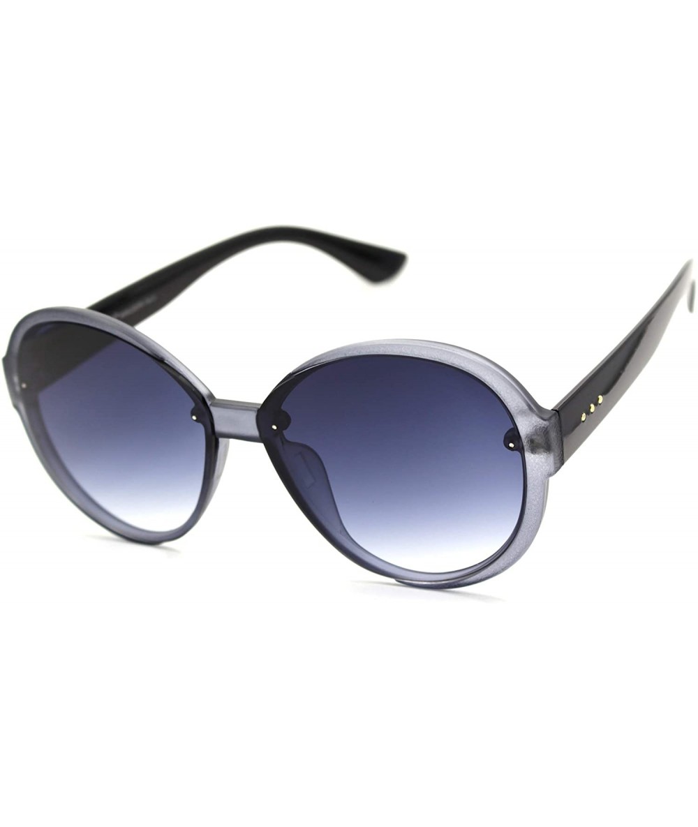 Round Womens Classic 90s Round Butterfly Chic Designer Sunglasses - Slate Smoke - CT18TCICK7K $23.59