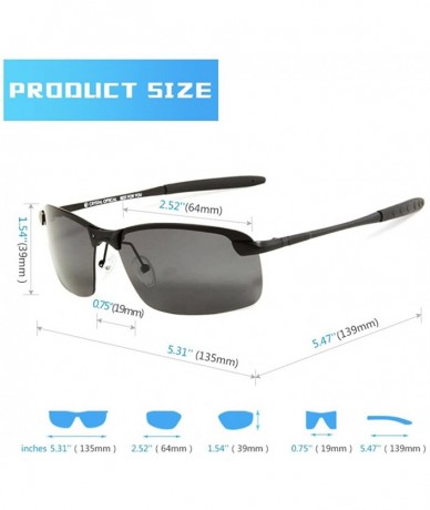 Sport Polarized Sunglasses UV400 for Men Sports Driving with Zipper Case 3043 - Black - CB182WMYR0M $52.44