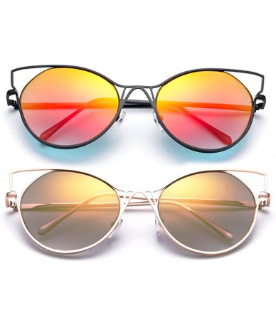 Oversized Kyra Oversized Round Loop Design Hoops Fashion Sunglasses for Women - CP182KY45MO $29.34