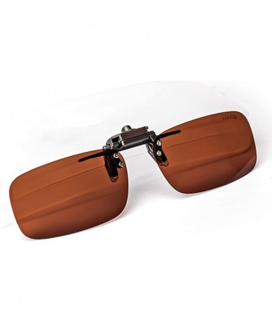 Rimless Clip on Sunglasses Over Prescription Glasses for Women Men Polarized Flip up Sunglasses with Case - Basis-brown - CP1...