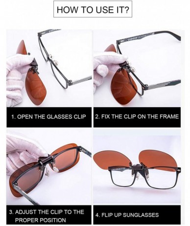 Rimless Clip on Sunglasses Over Prescription Glasses for Women Men Polarized Flip up Sunglasses with Case - Basis-brown - CP1...