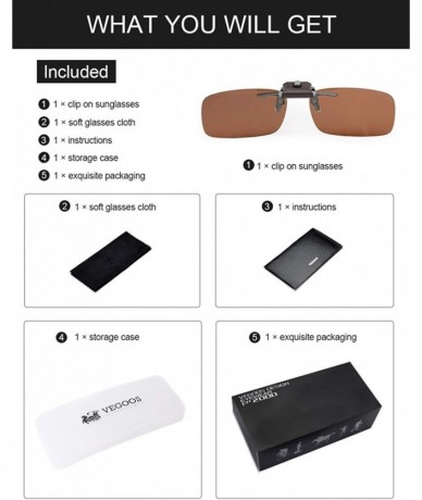 Rimless Clip on Sunglasses Over Prescription Glasses for Women Men Polarized Flip up Sunglasses with Case - Basis-brown - CP1...