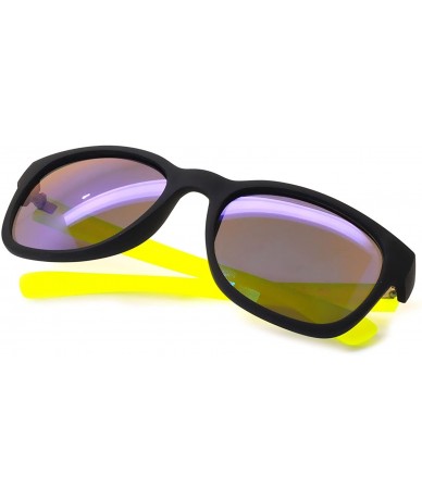 Sport Vintage Sunglasses Purple Yellow Colored - 014_retro_neon_yellow - CC185DLIL2T $17.34