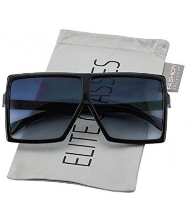 Square Oversized Exaggerated Flat Top Huge SHIELD Square Sunglasses Colorful Lenses Fashion Sunglasses - C218I7YUGK3 $45.64